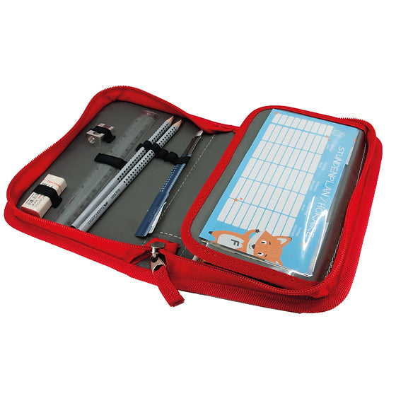 Funki Joy-Bag Schuletui 2-fach, gefüllt, 24-teilig – PostAuto – Kunststoff – 23,0 × 14,0 × 4,0 cm