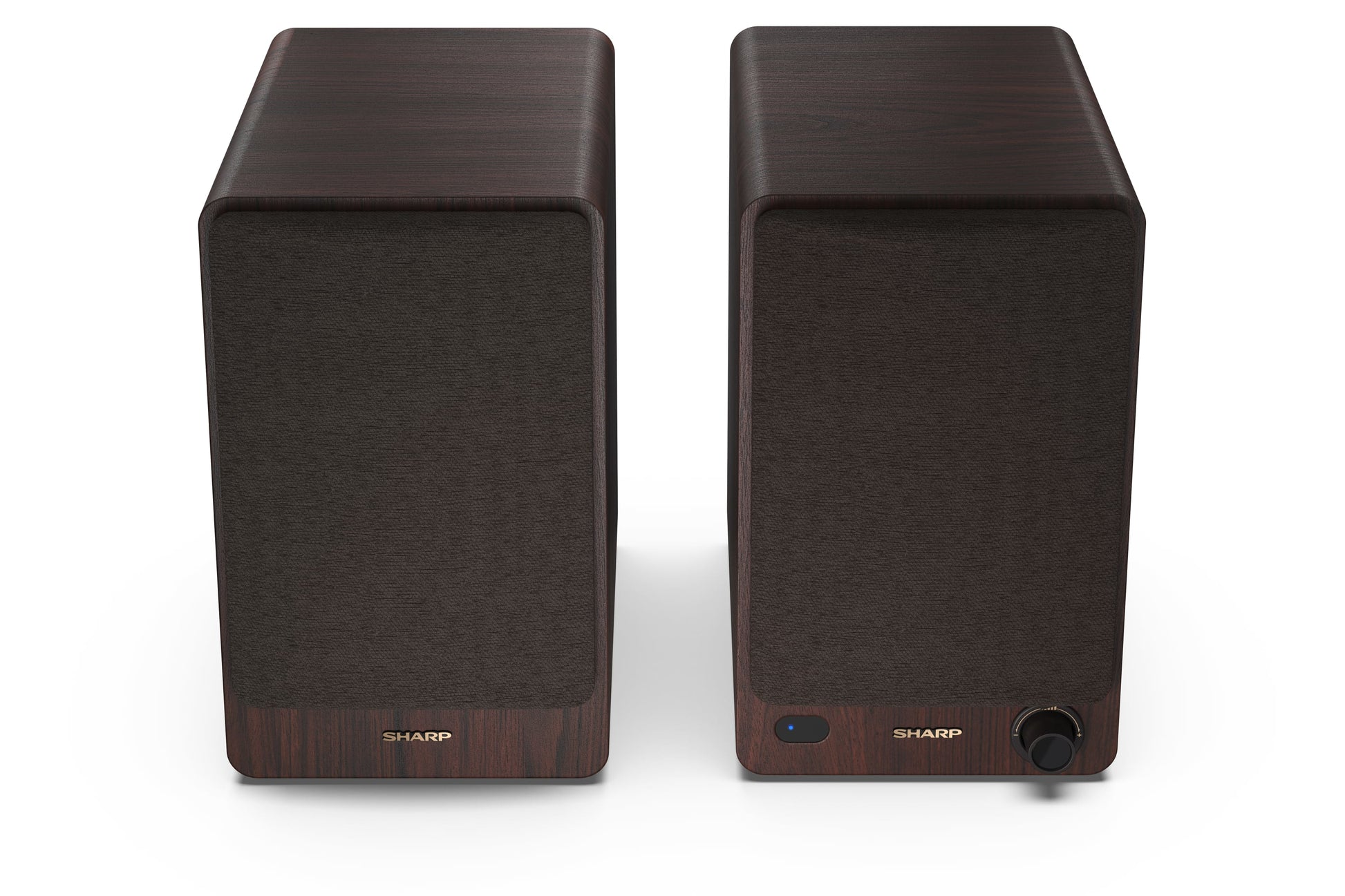 Sharp CP-SS30 – Aktiv-Regallautsprecher – 60 W, AUX, RCA, Braun
