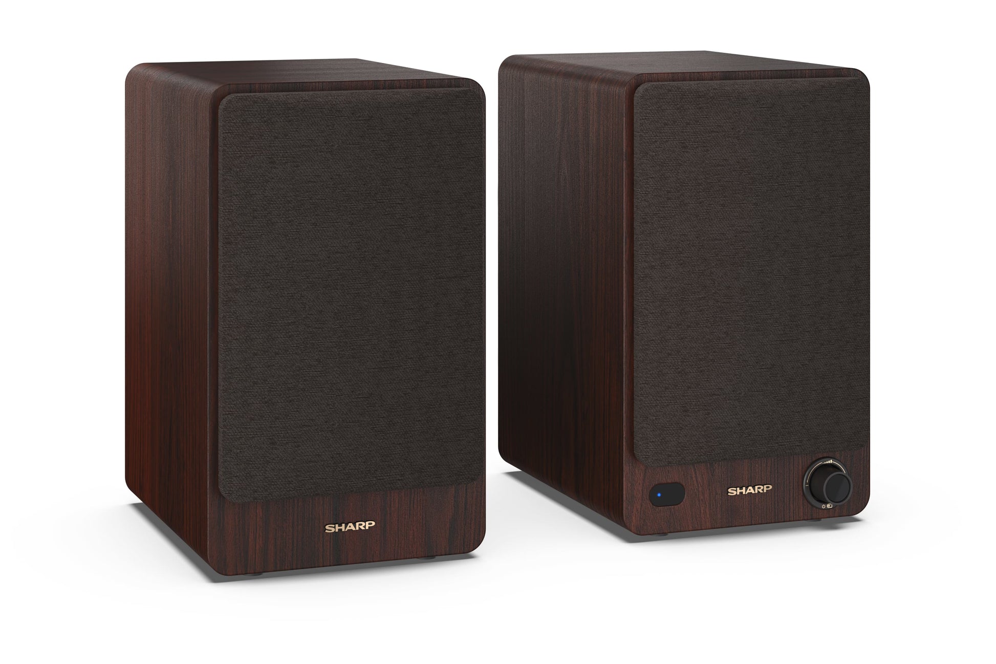 Sharp CP-SS30 – Aktiv-Regallautsprecher – 60 W, AUX, RCA, Braun