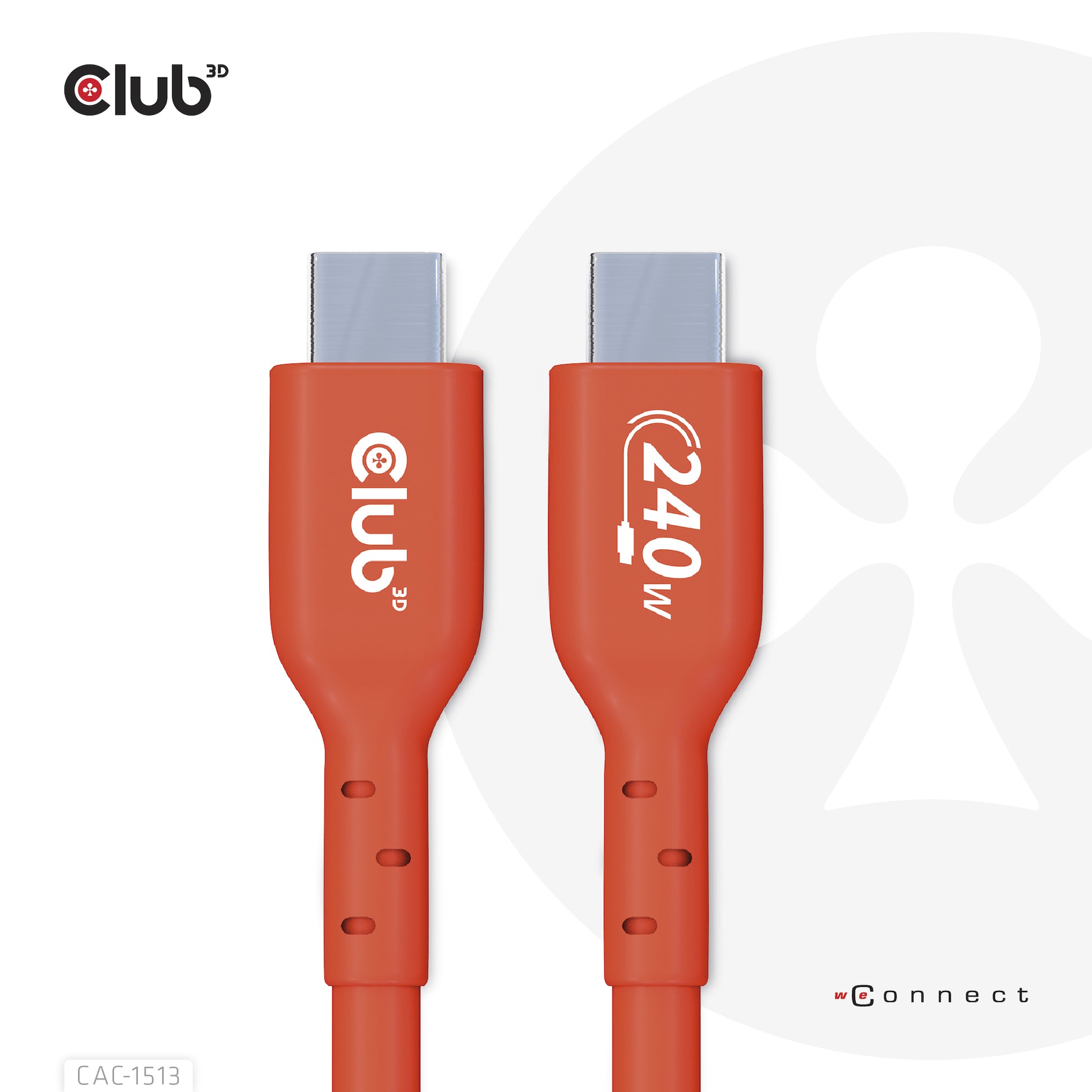CLUB3D Club 3D – USB-C auf USB-C Kabel – USB 2.0 (480 Mbps) – 3 m – PD 240 W – USB-IF zertifiziert, verstärkt