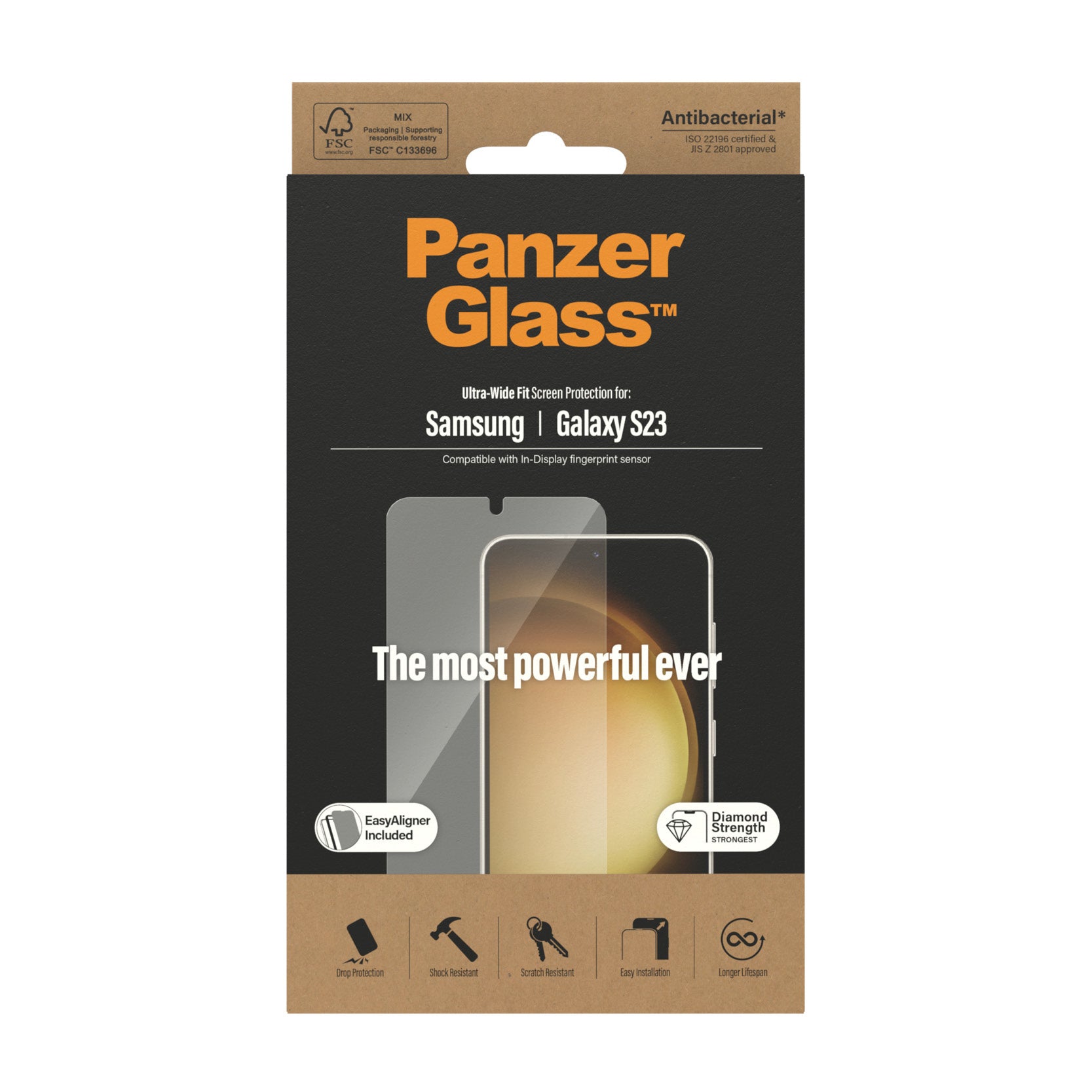 PanzerGlass Displayschutzglas – für Samsung Galaxy S23, kratzresistent, stossfest, Hartglas, transparent