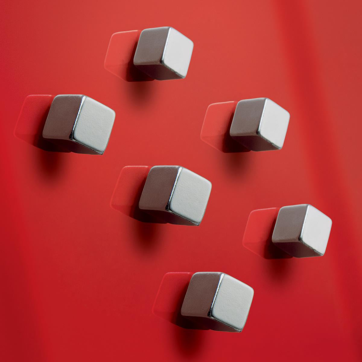 Sigel Magnetwürfel – silber – 10 × 10 × 10 mm, 6 Stück, Stahl