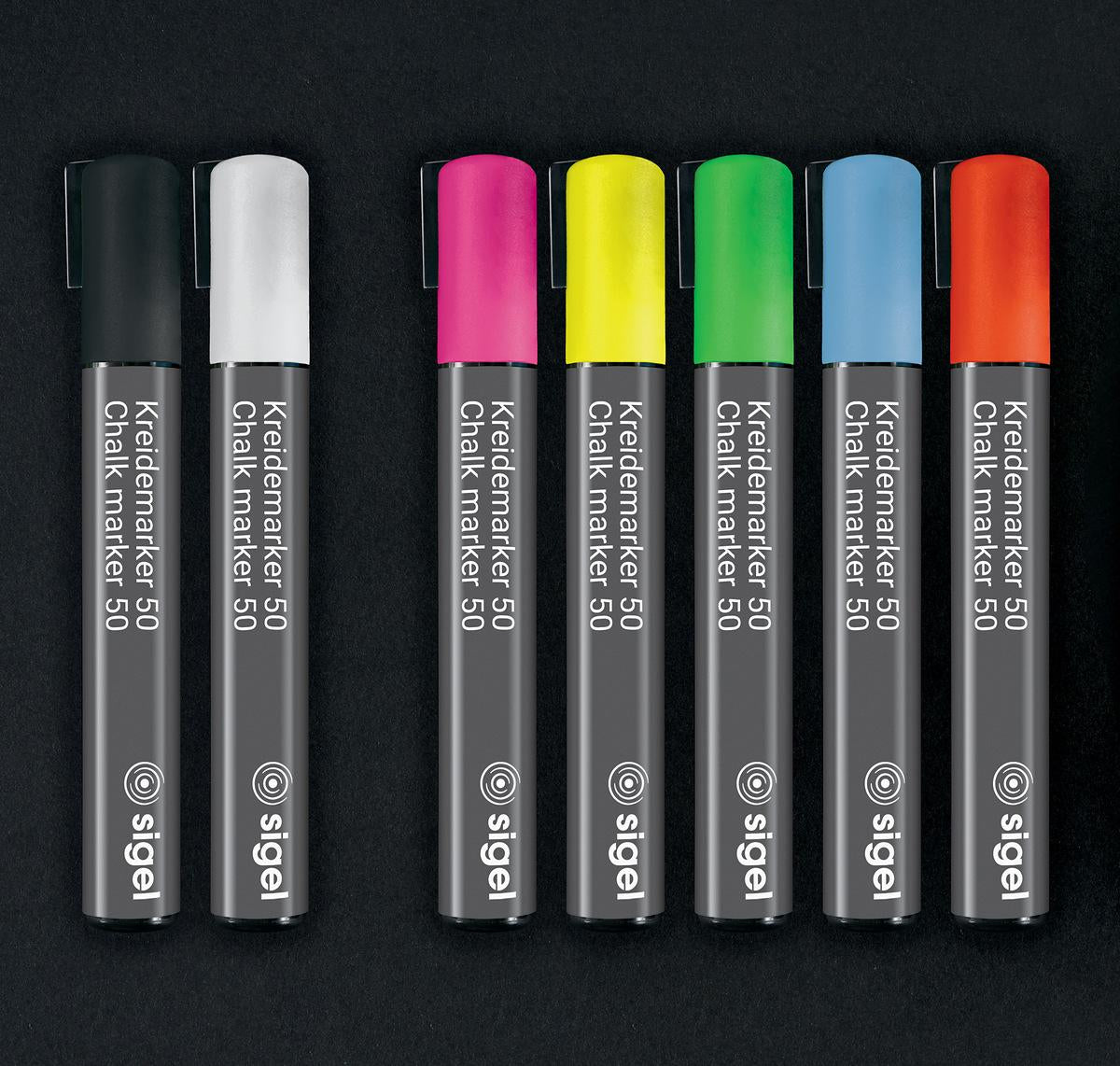 Sigel BA184 Kreidemarker – Keilspitze 1–5 mm – 2er-Set, Weiss, für Glas/Spiegel