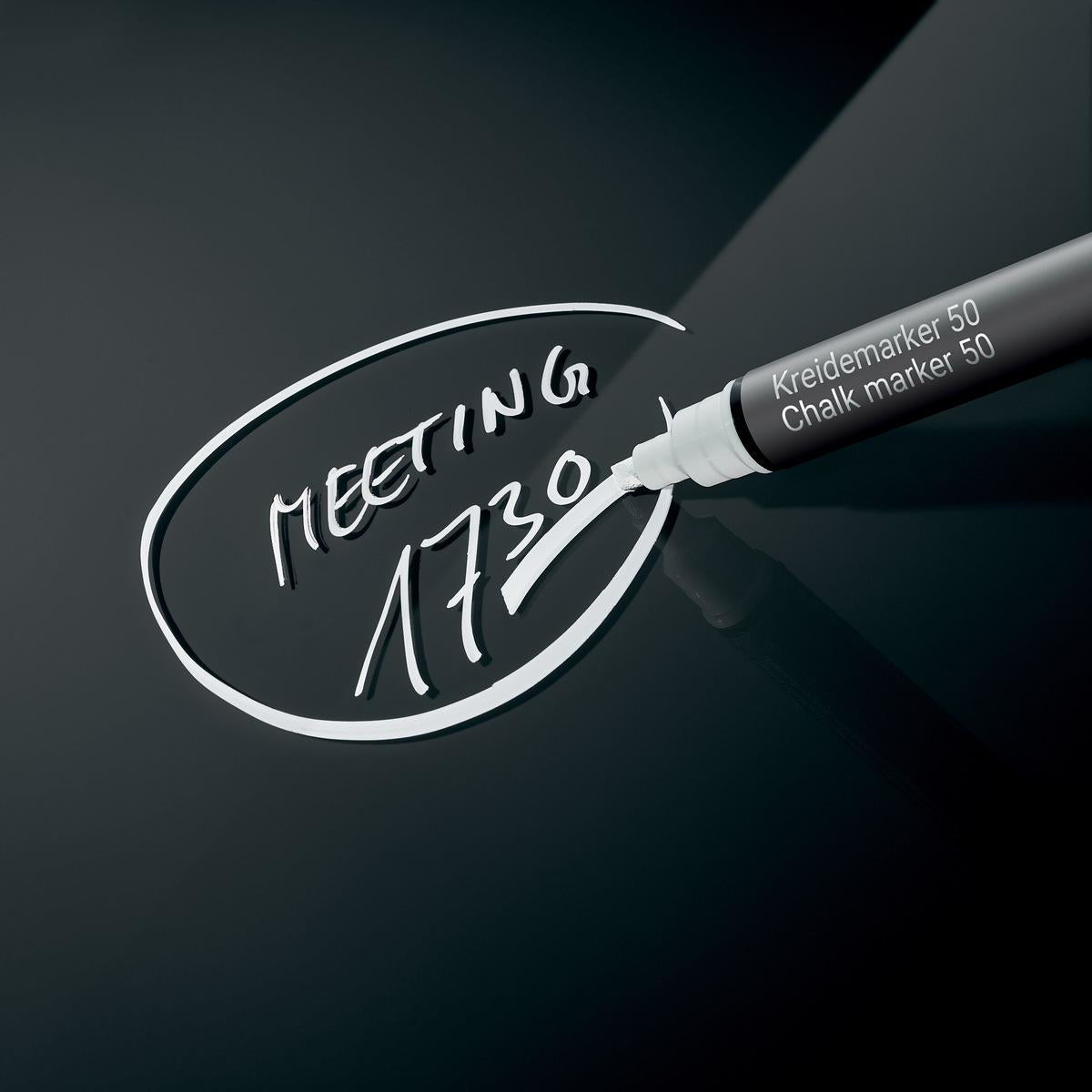 Sigel BA184 Kreidemarker – Keilspitze 1–5 mm – 2er-Set, Weiss, für Glas/Spiegel