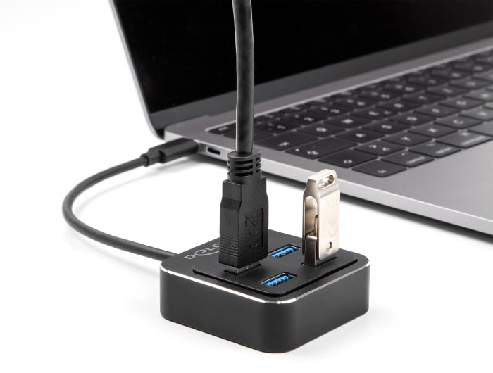 DeLOCK USB-Hub – USB-C, 4× USB-A, für Windows/Mac/Linux
