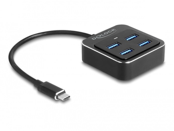 DeLOCK USB-Hub – USB-C, 4× USB-A, für Windows/Mac/Linux