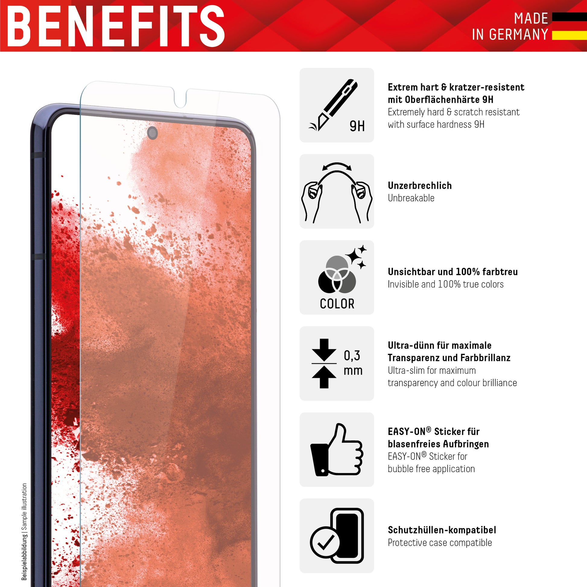 Displex Displayschutz (Panzerglas), 9H – für Galaxy A04/A04s