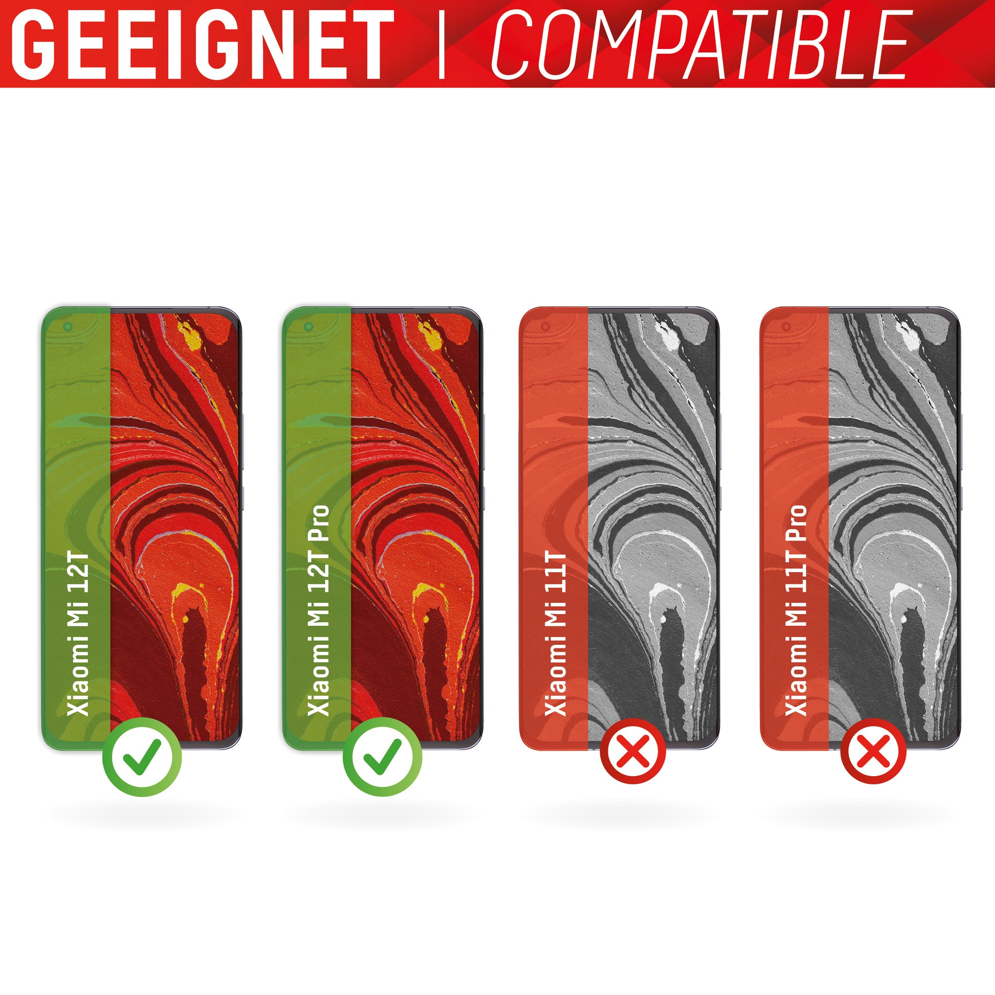 Displex Displayschutz (Panzerglas), Hüllenfreundlich – für Xiaomi 12T/12T Pro – mit Applikator