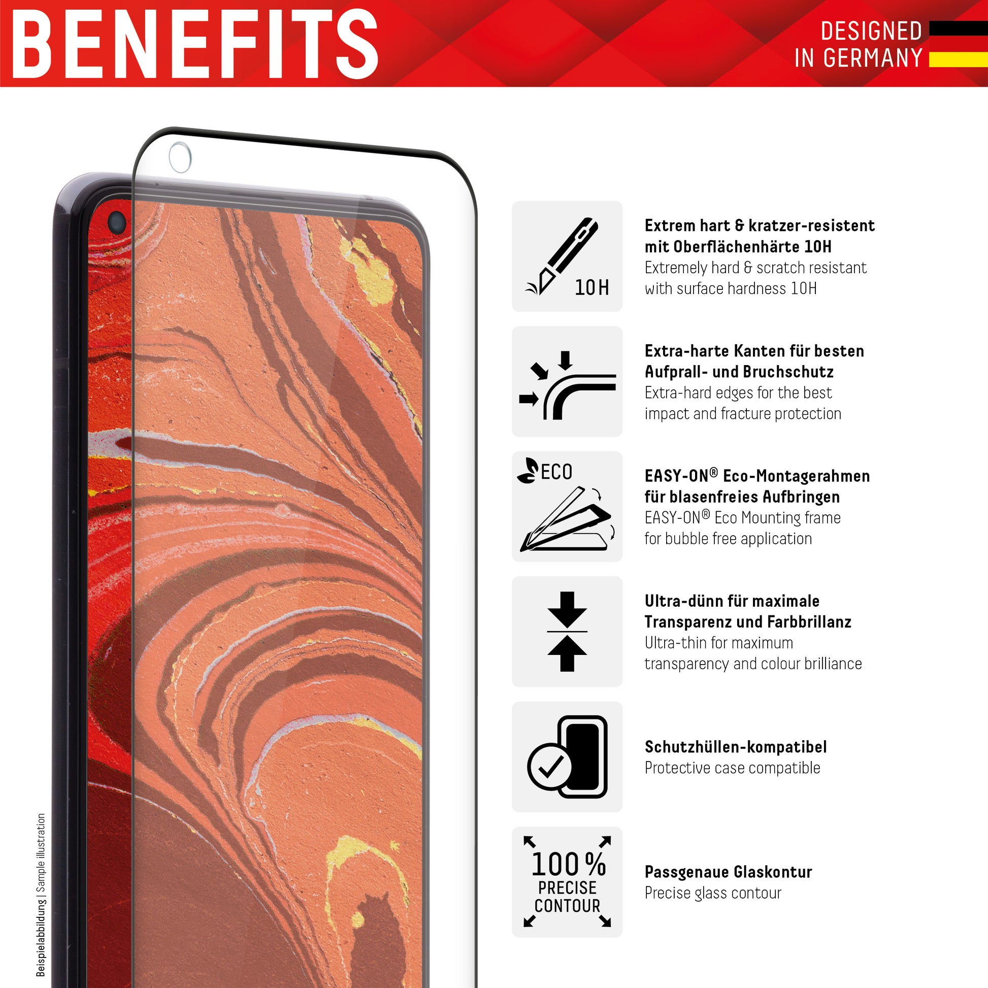 Displex Displayschutz (Panzerglas), Hüllenfreundlich – für Xiaomi 12T/12T Pro – mit Applikator