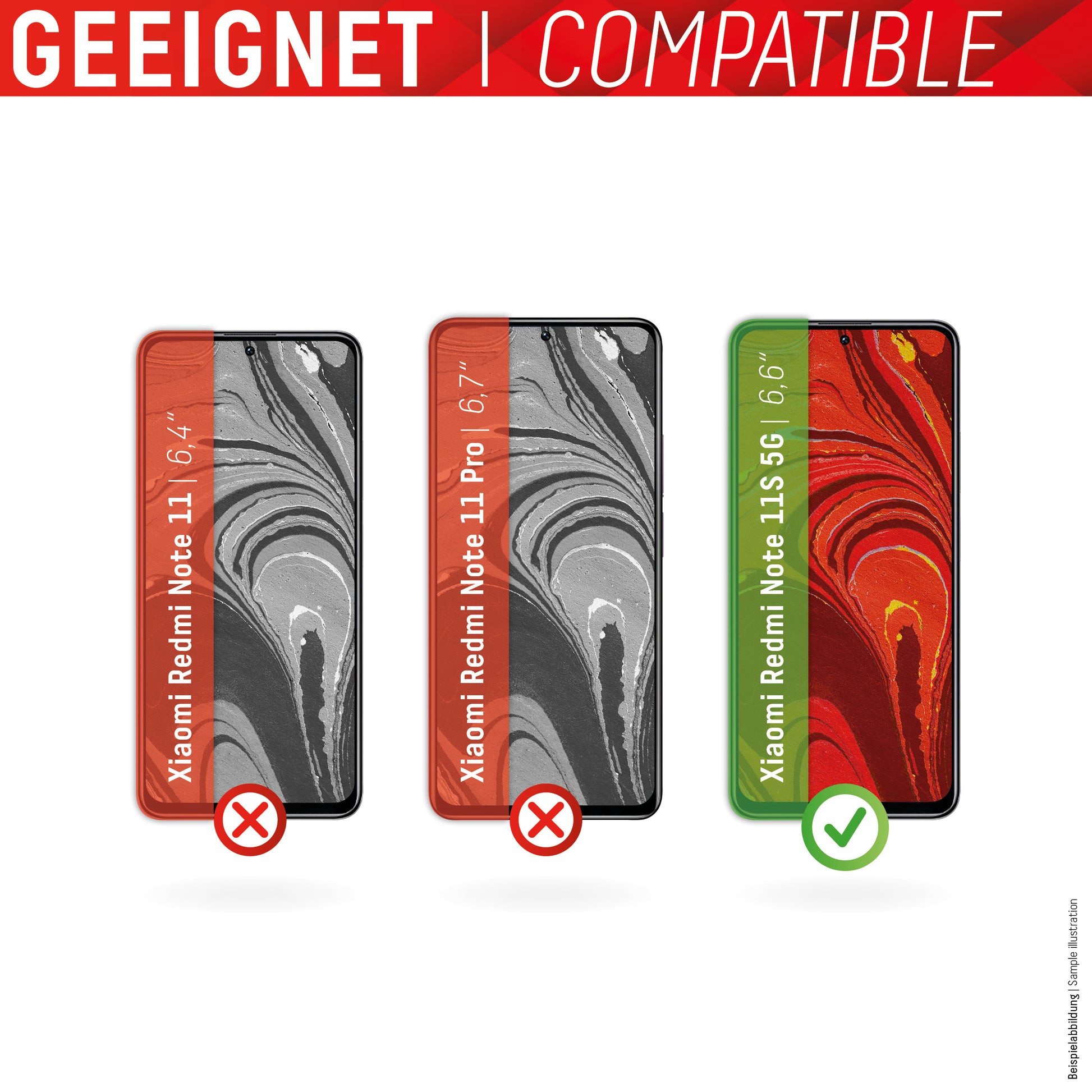 Displex Displayschutz (Panzerglas), 10H – für Redmi Note 11S 5G – mit Applikator