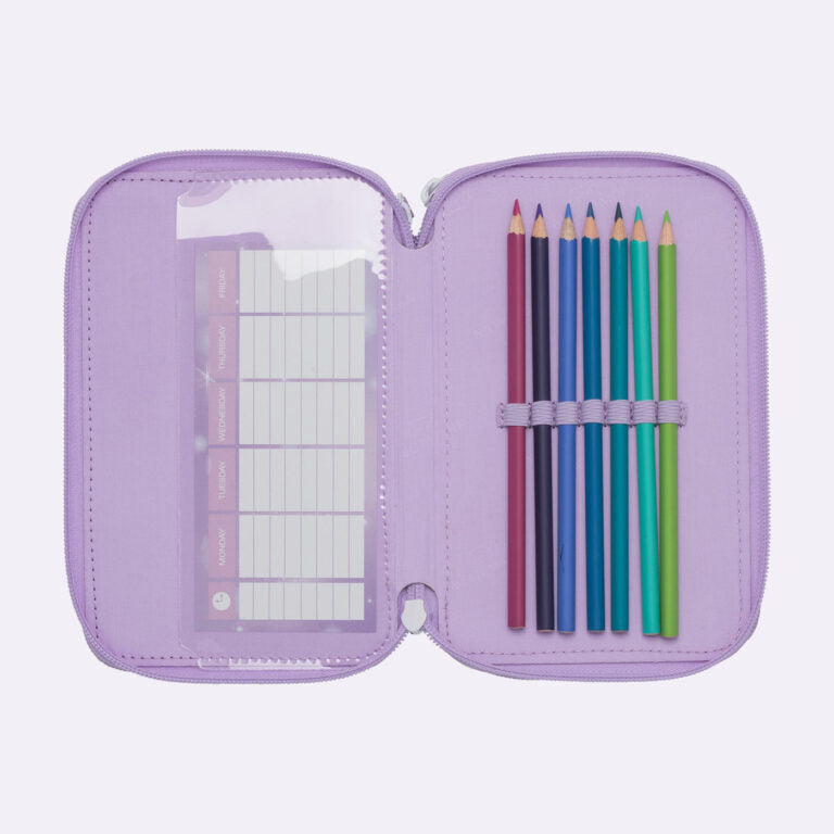 Beckmann Klassisches Etui Triple, gefüllt, 28-teilig – Candy – Kunststoff – 13 × 20,5 × 7 cm