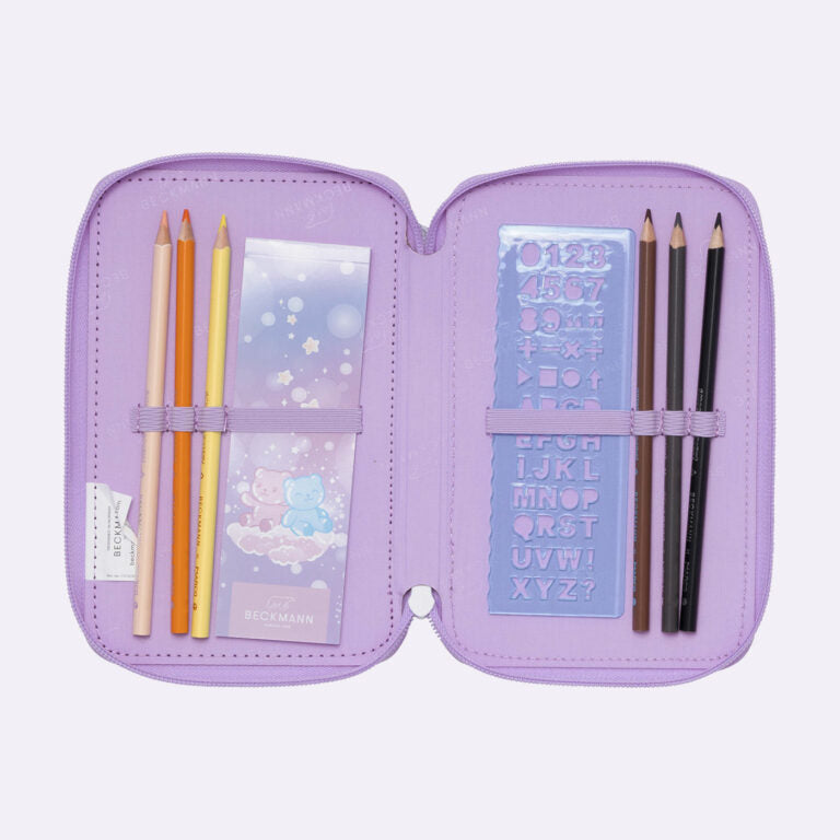Beckmann Klassisches Etui Triple, gefüllt, 28-teilig – Candy – Kunststoff – 13 × 20,5 × 7 cm