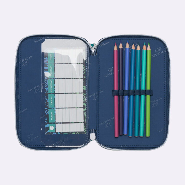 Beckmann Classic 1st Triple Etui, gefüllt, 27-teilig – Science – Kunststoff – 13 × 20,5 × 7 cm
