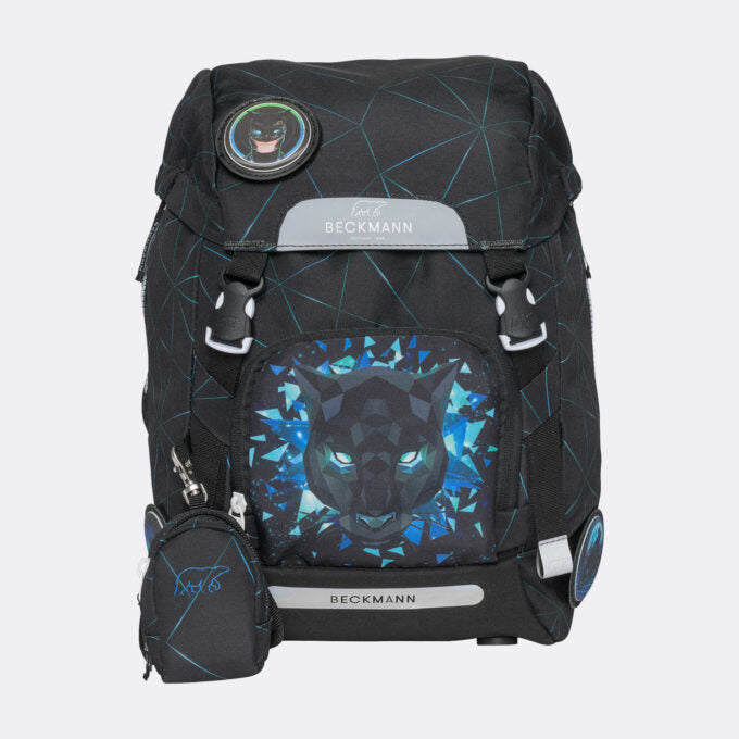 Beckmann Classic Schulrucksack 1st – 6-teilig – Panther – 24×37×25 cm – aus recycelten PET-Flaschen