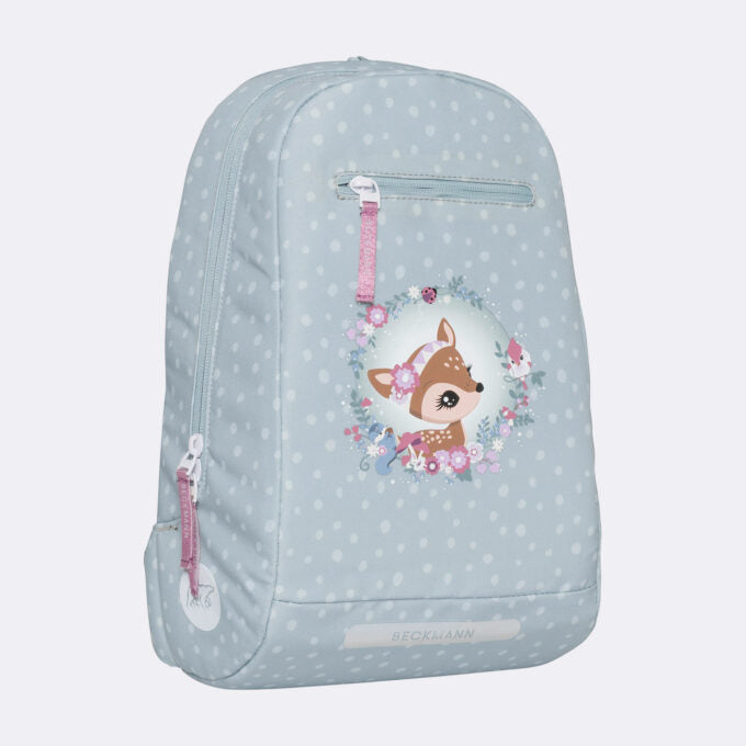 Beckmann Schulrucksack Classic 1st – 6-teilig – Forest Deer Dusty Mint – mit Leuchteffekt