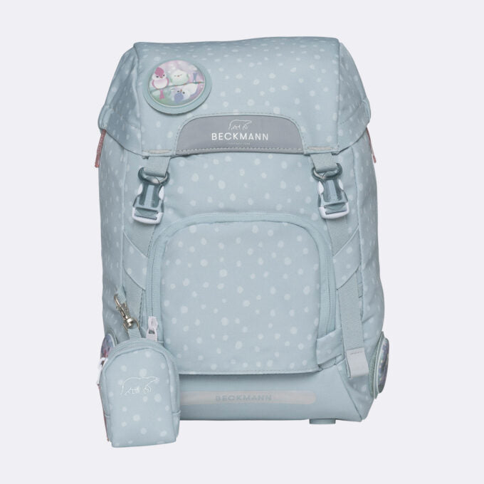 Beckmann Schulrucksack Classic 1st – 6-teilig – Forest Deer Dusty Mint – mit Leuchteffekt