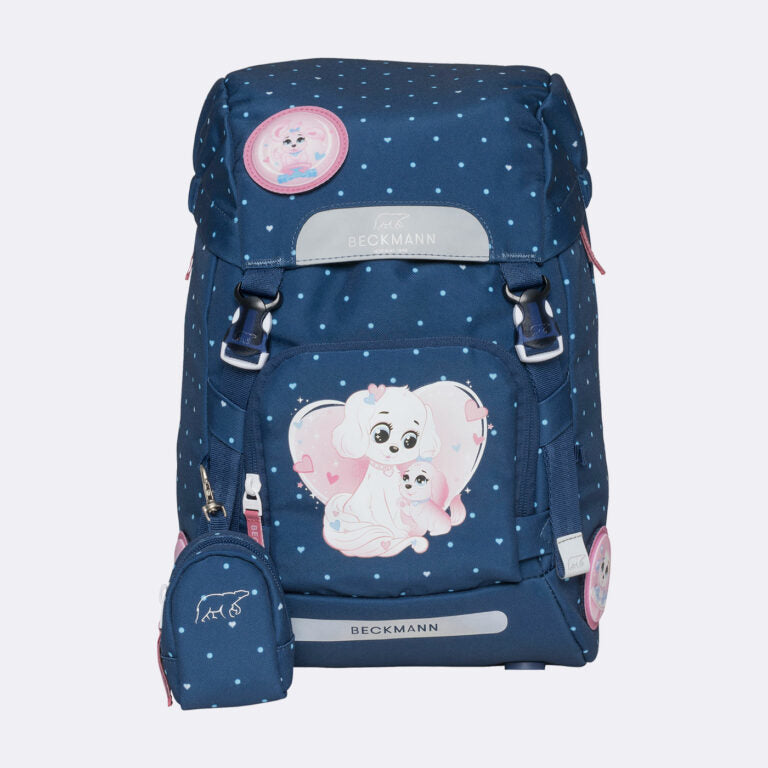Beckmann Classic Schulrucksack – 6-teilig – Pet Friends Blue