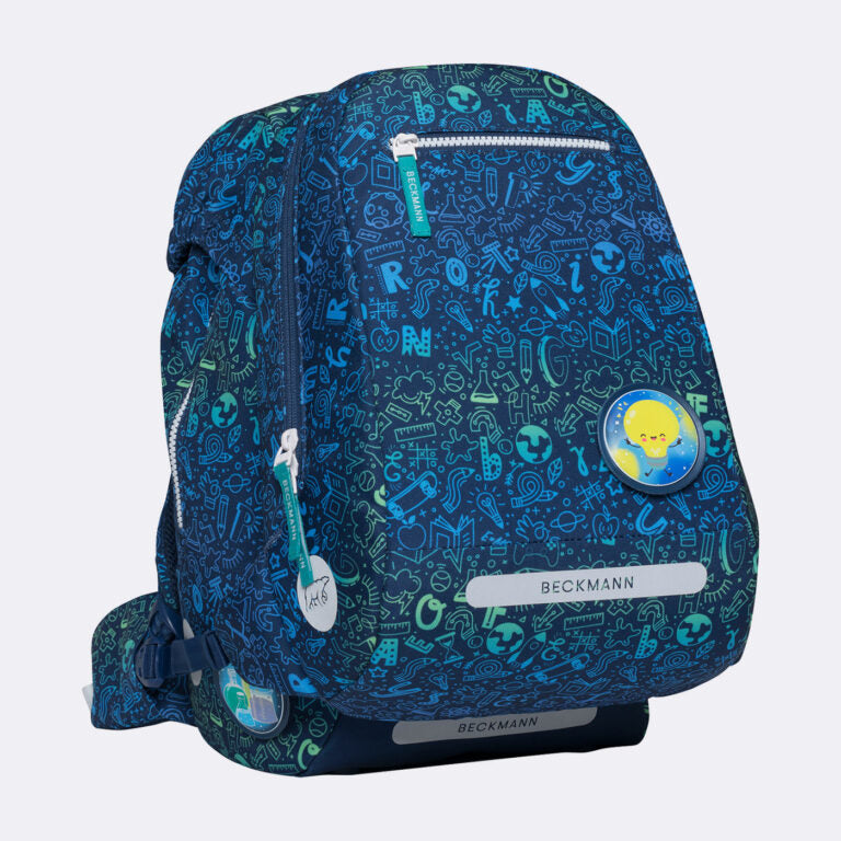 Beckmann Classic Schulrucksack – 6-teilig – Science – Recycelte Materialien – B 24,0 cm×H 37,0 cm×T 25,0 cm