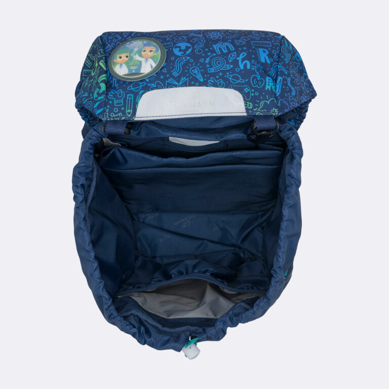 Beckmann Classic Schulrucksack – 6-teilig – Science – Recycelte Materialien – B 24,0 cm×H 37,0 cm×T 25,0 cm