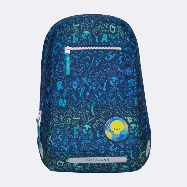 Beckmann Classic Schulrucksack – 6-teilig – Science – Recycelte Materialien – B 24,0 cm×H 37,0 cm×T 25,0 cm
