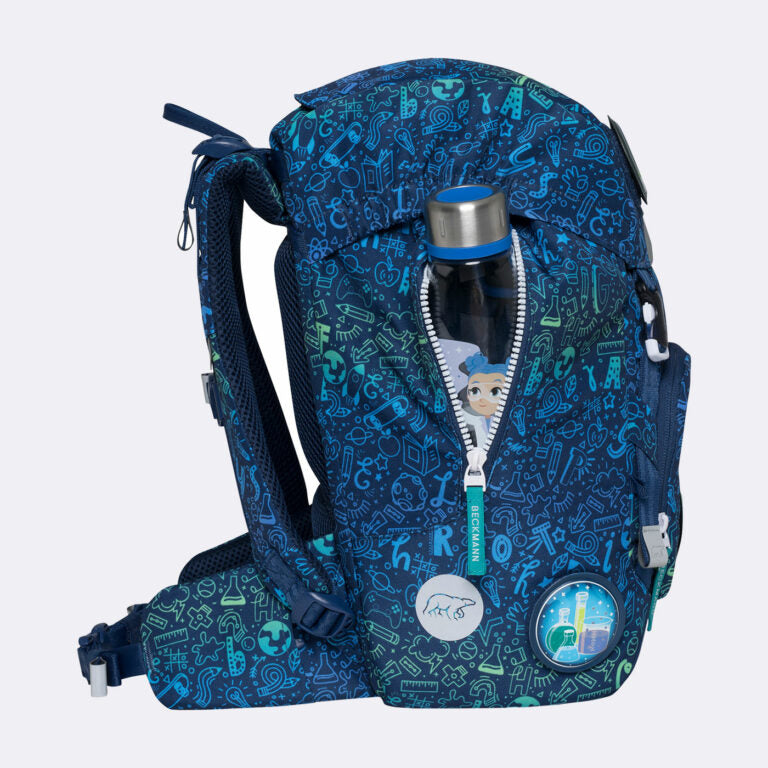 Beckmann Classic Schulrucksack – 6-teilig – Science – Recycelte Materialien – B 24,0 cm×H 37,0 cm×T 25,0 cm