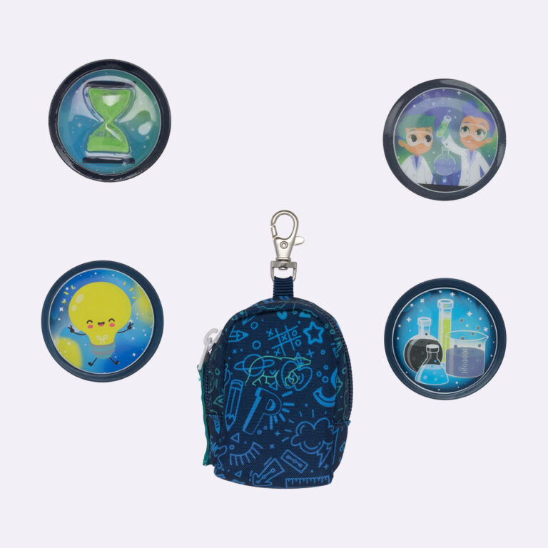 Beckmann Classic Schulrucksack – 6-teilig – Science – Recycelte Materialien – B 24,0 cm×H 37,0 cm×T 25,0 cm