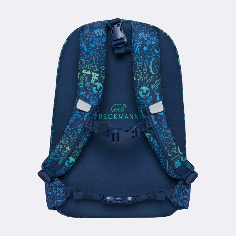 Beckmann Classic Schulrucksack – 6-teilig – Science – Recycelte Materialien – B 24,0 cm×H 37,0 cm×T 25,0 cm