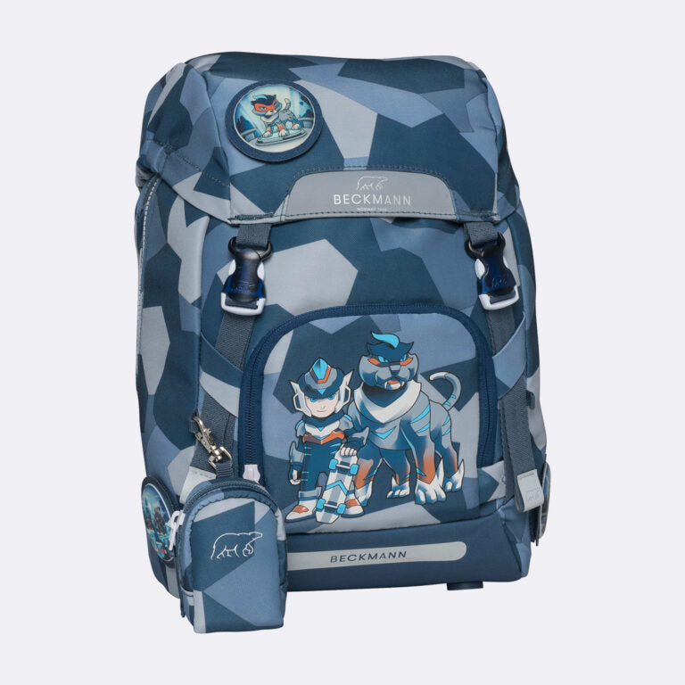 Beckmann Schulrucksack – 6-teilig – Tiger Race – mit Leuchteffekt