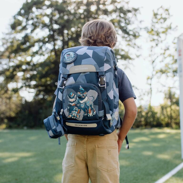 Beckmann Schulrucksack – 6-teilig – Tiger Race – mit Leuchteffekt