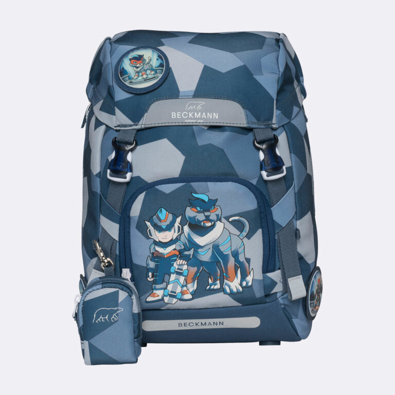 Beckmann Schulrucksack – 6-teilig – Tiger Race – mit Leuchteffekt