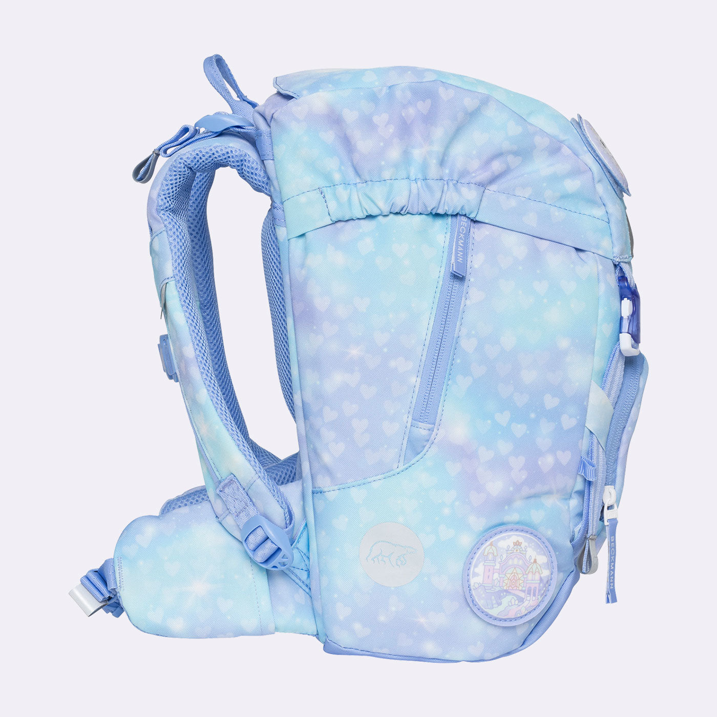 Beckmann Schulrucksack Classic 1st – 6-teilig – Einhorn Prinzessin Eisblau – recyclingfähig