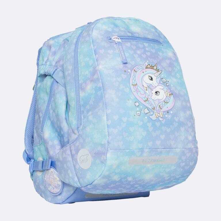 Beckmann Schulrucksack Classic 1st – 6-teilig – Einhorn Prinzessin Eisblau – recyclingfähig