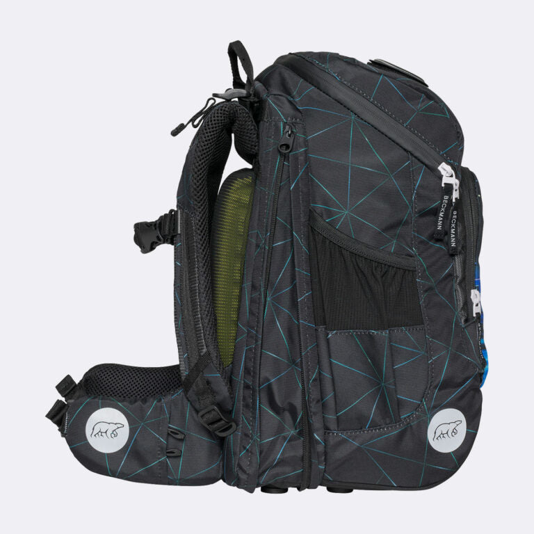Beckmann Schulrucksack Active Air Flx – 6-teilig – Panther – 26,0 × 39,0 × 22,0 cm – rPET
