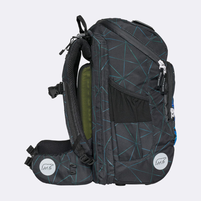 Beckmann Schulrucksack Active Air Flx – 6-teilig – Panther – 26,0 × 39,0 × 22,0 cm – rPET