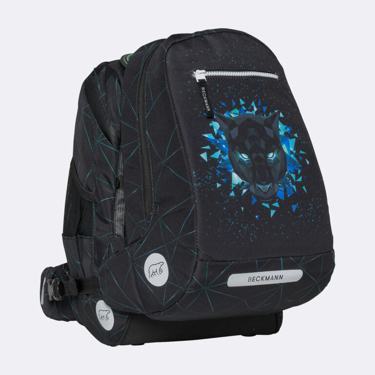 Beckmann Schulrucksack Active Air Flx – 6-teilig – Panther – 26,0 × 39,0 × 22,0 cm – rPET