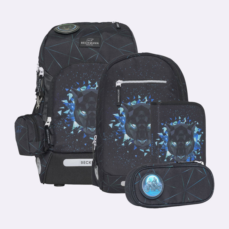 Beckmann Schulrucksack Active Air Flx – 6-teilig – Panther – 26,0 × 39,0 × 22,0 cm – rPET