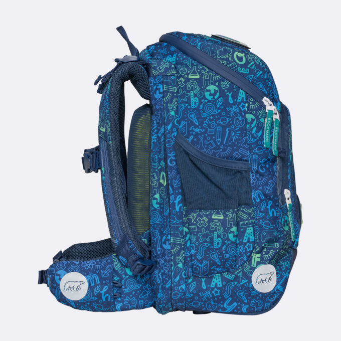 Beckmann Schulrucksack Active Air Flx – 6-teilig – Science – B 26,0 × H 39,0 × T 22,0 cm