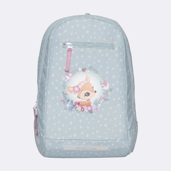 Beckmann Schulrucksack Classic 1st – 6-teilig – Forest Deer Dusty Mint – mit Leuchteffekt