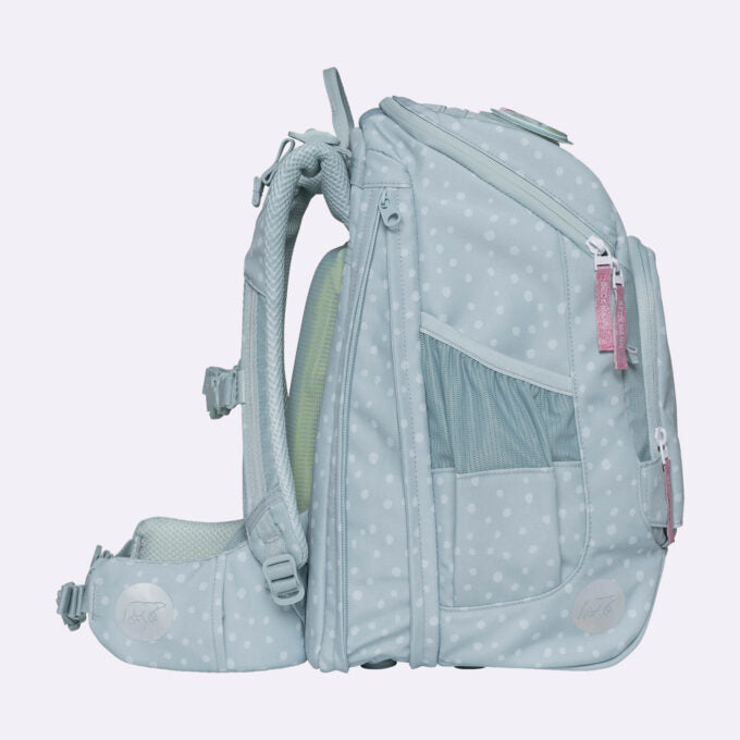 Beckmann Schulrucksack Active Air Flx – 6-teilig – Forest Deer Dusty Mint – aus recyceltem PET