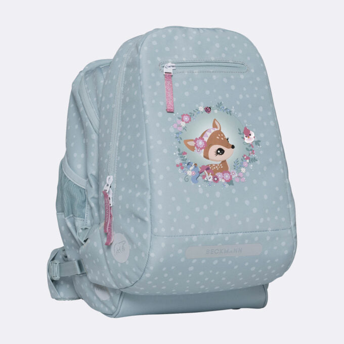 Beckmann Schulrucksack Active Air Flx – 6-teilig – Forest Deer Dusty Mint – aus recyceltem PET