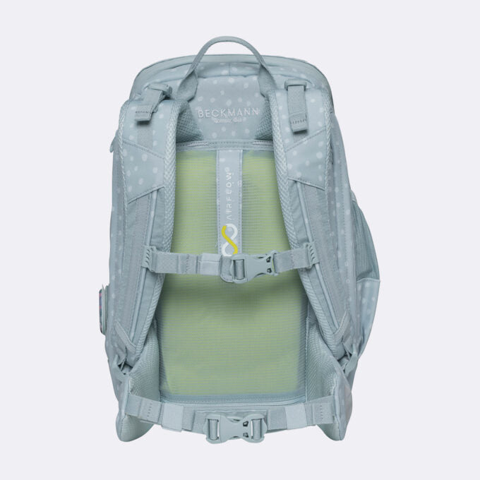 Beckmann Schulrucksack Active Air Flx – 6-teilig – Forest Deer Dusty Mint – aus recyceltem PET