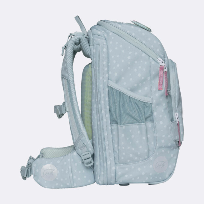 Beckmann Schulrucksack Active Air Flx – 6-teilig – Forest Deer Dusty Mint – aus recyceltem PET