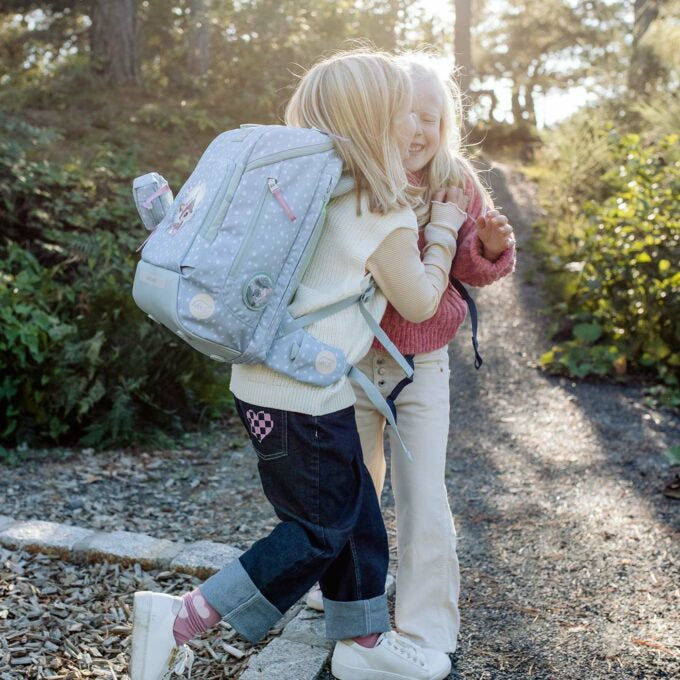 Beckmann Schulrucksack Active Air Flx – 6-teilig – Forest Deer Dusty Mint – aus recyceltem PET