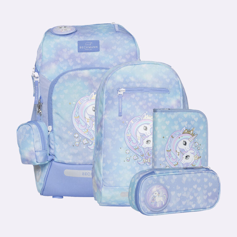 Beckmann Schulrucksack – 6-teilig – Unicorn Princess Ice Blue