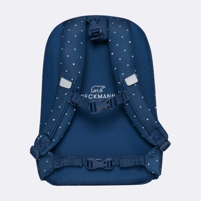 Beckmann Schulrucksack Active Air Flx – 6-teilig – Pet Friends Blau – 26×39×22 cm – recycelte Materialien