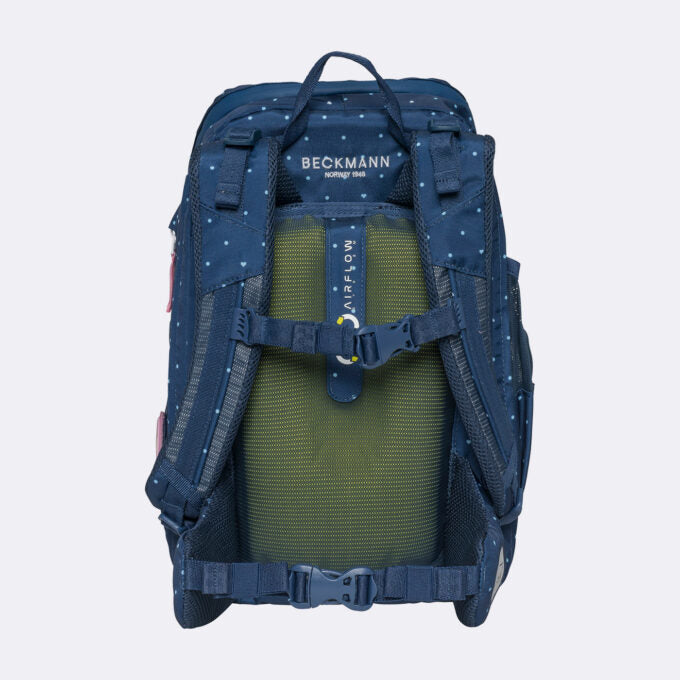 Beckmann Schulrucksack Active Air Flx – 6-teilig – Pet Friends Blau – 26×39×22 cm – recycelte Materialien