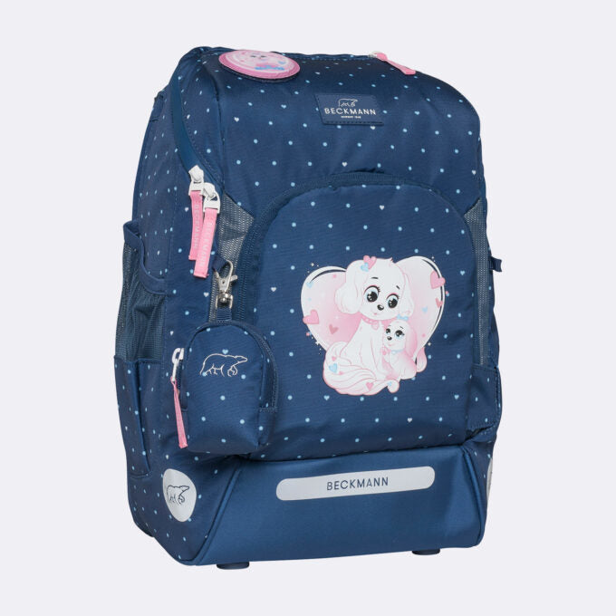Beckmann Schulrucksack Active Air Flx – 6-teilig – Pet Friends Blau – 26×39×22 cm – recycelte Materialien