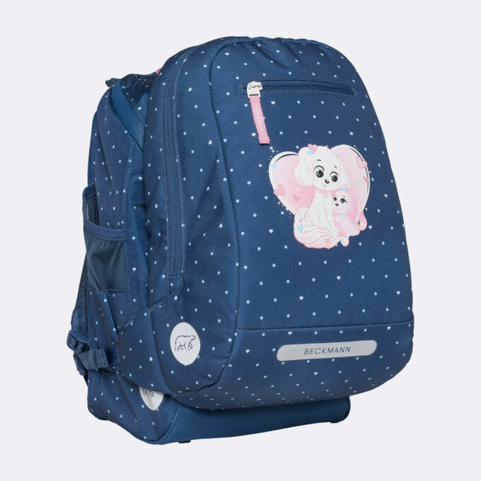Beckmann Schulrucksack Active Air Flx – 6-teilig – Pet Friends Blau – 26×39×22 cm – recycelte Materialien