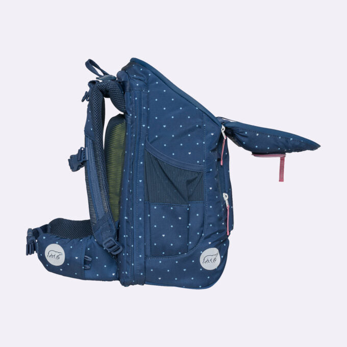 Beckmann Schulrucksack Active Air Flx – 6-teilig – Pet Friends Blau – 26×39×22 cm – recycelte Materialien