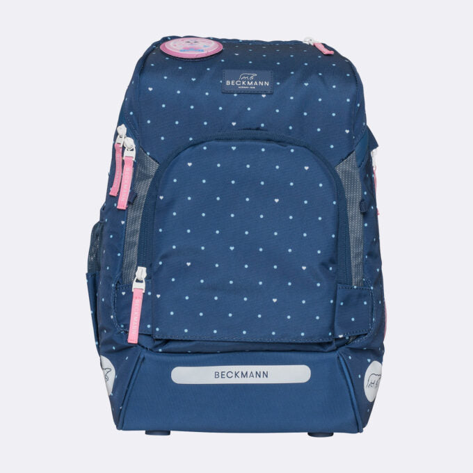 Beckmann Schulrucksack Active Air Flx – 6-teilig – Pet Friends Blau – 26×39×22 cm – recycelte Materialien